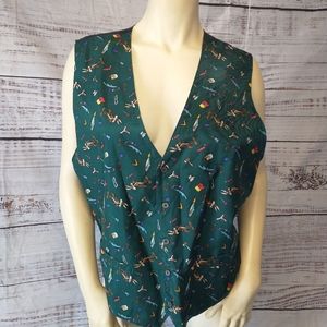 Vest for men vintage 1995. 100%Silk